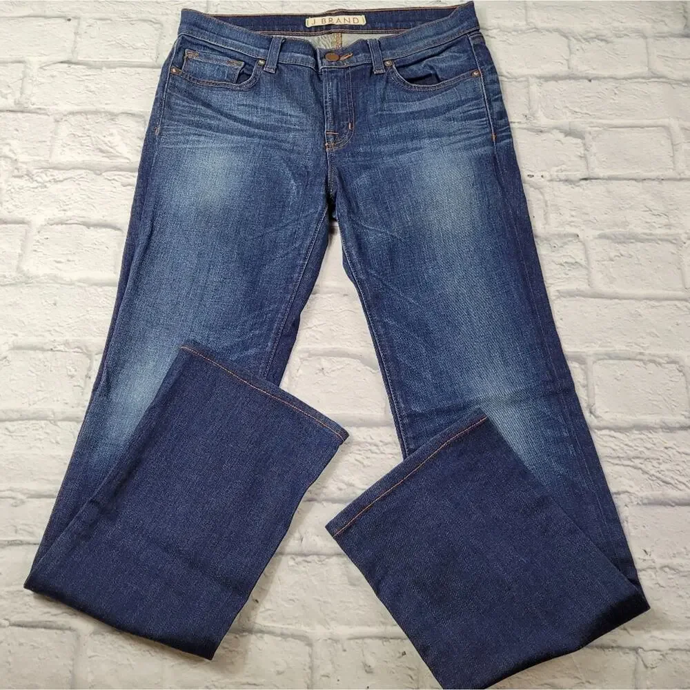 J Brand Mid Rise Bijou Wash Straight Leg Jeans Stretch made in USA size 27